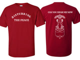 Front and back view of the red Disturbing the Peace T-Shirt. 