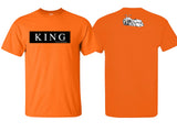 Front and back view of the King Logo (King Edition) T-Shirt in orange