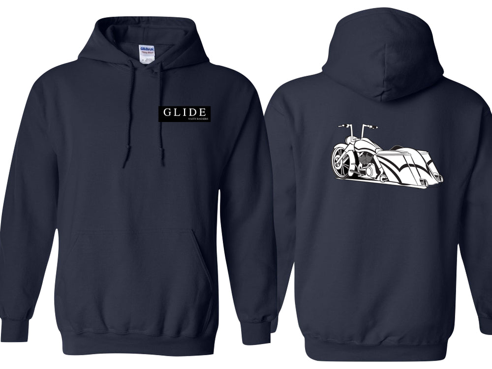 Front and back view of the gray King Logo Hoodie. 