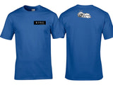Front and back view of the King Logo (King Edition) T-Shirt in blue. 