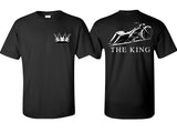 Front and back view of The King T-Shirt. 